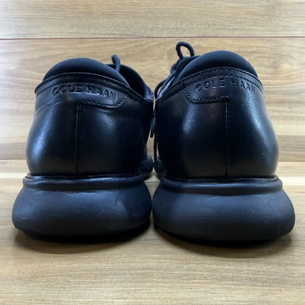 Cole Haan Zero Grand Perforated Laser Cut Oxford 12 M Black Leather Casual Walk